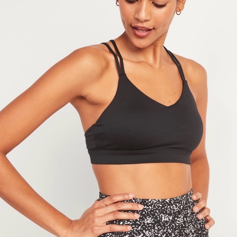 Old Navy Active Go-Dry Black Strappy Women's SportsBra